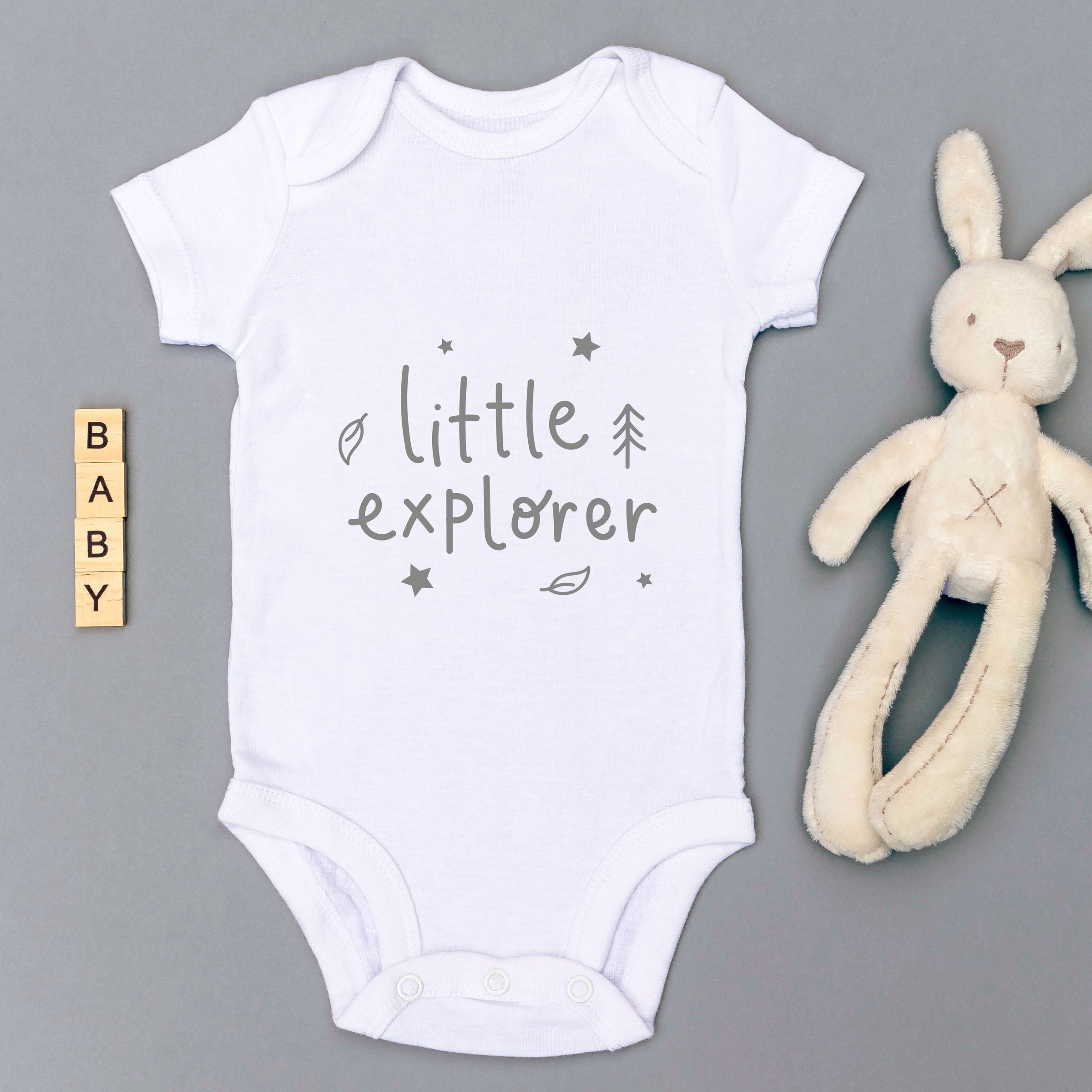 Little Explorer Babygrow - White