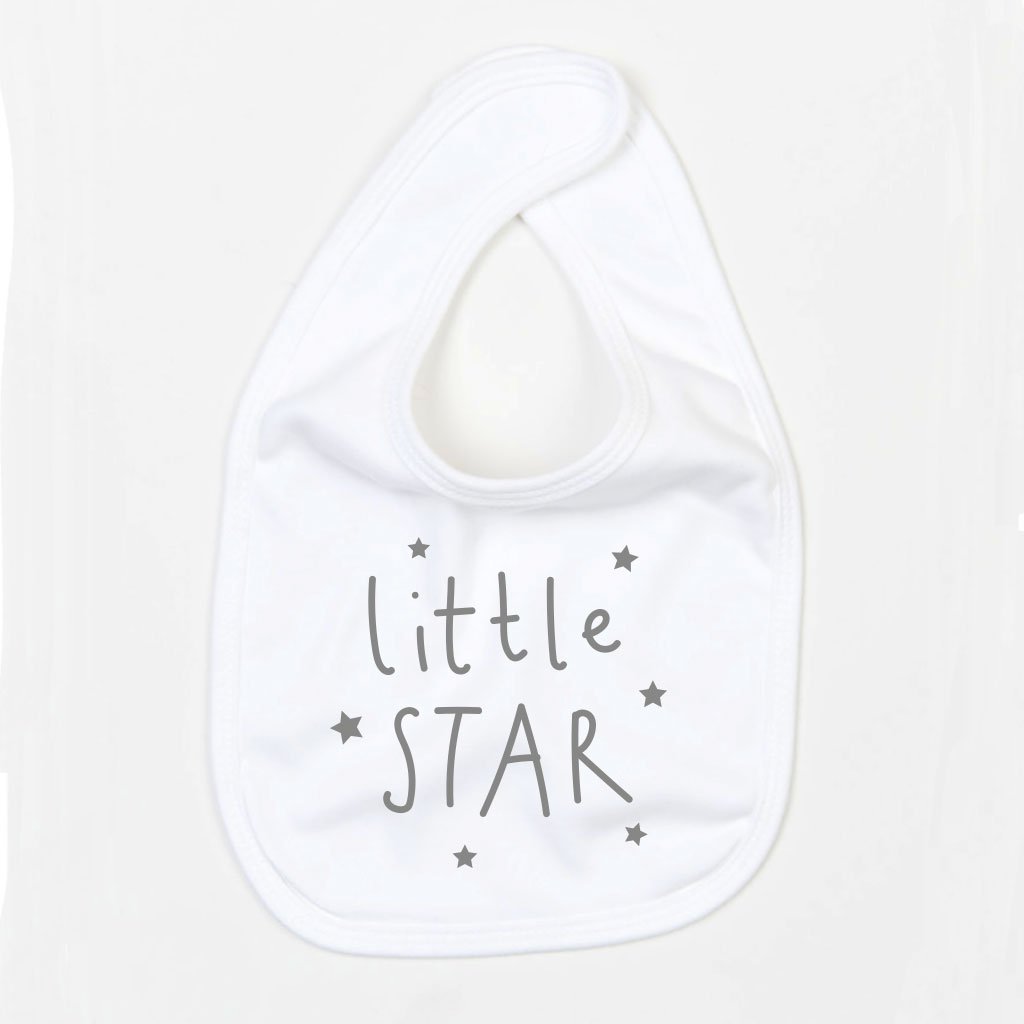 Little Star Bib - White
