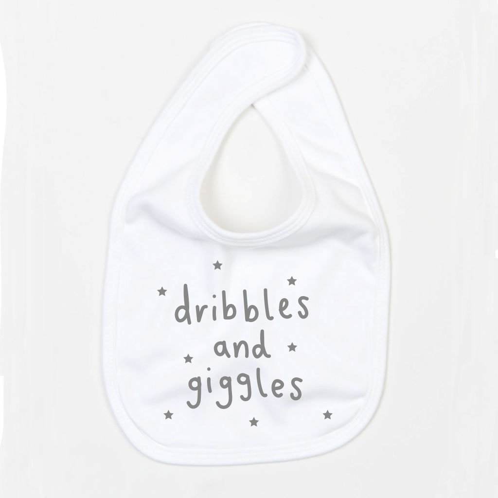 Dribbles & Giggles Bib - White