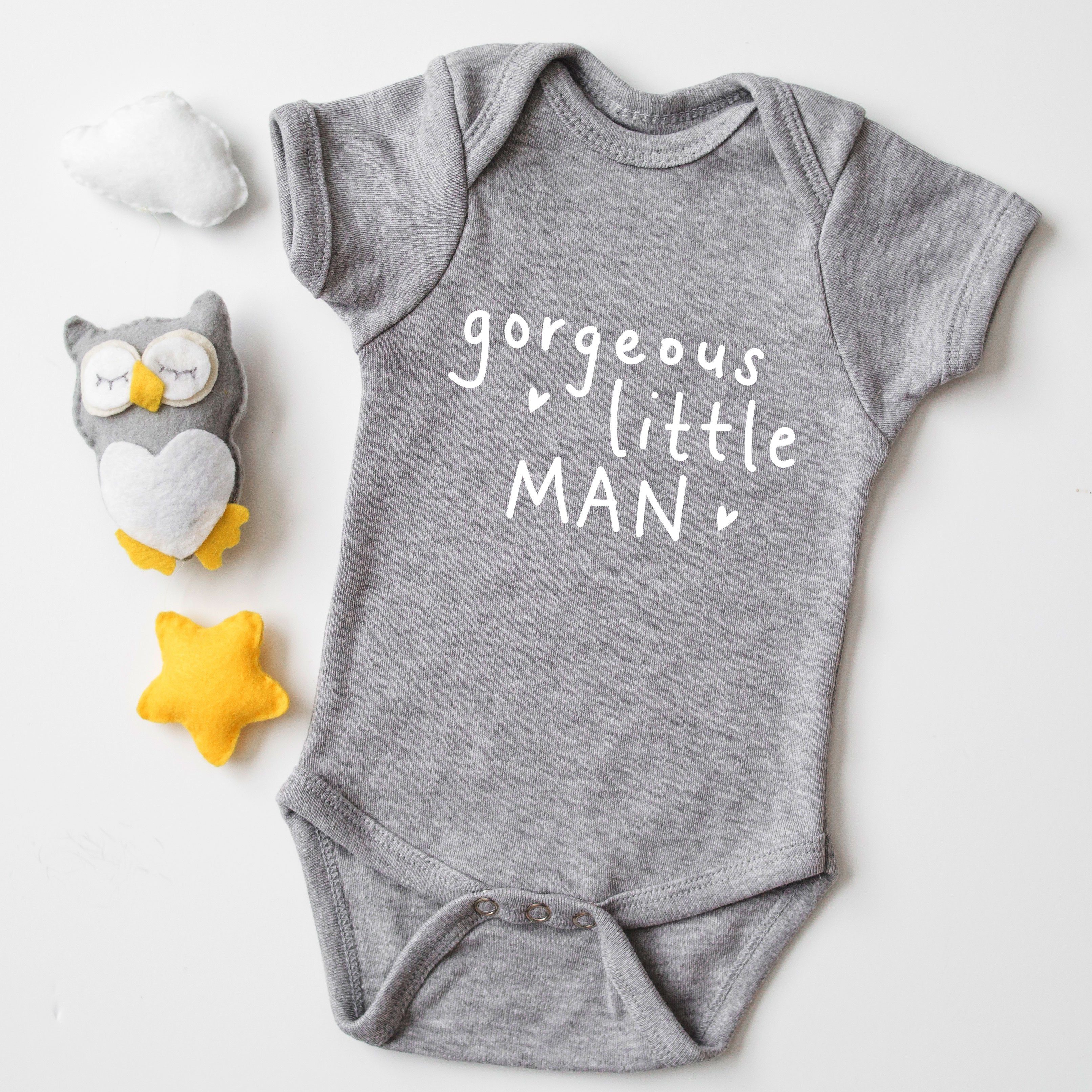 Little Man Babygrow Grey Megan Claire