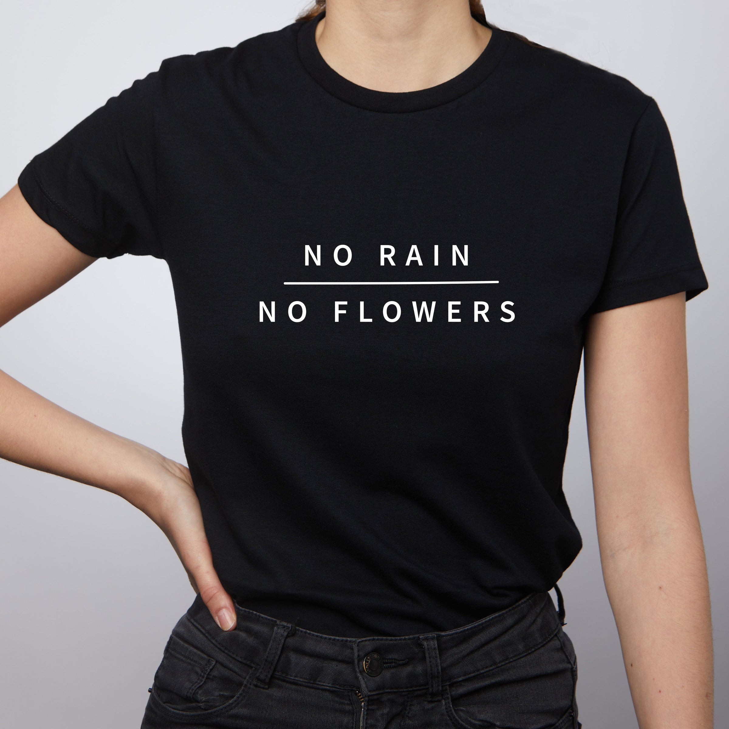 No Rain No Flowers T-Shirt - Black
