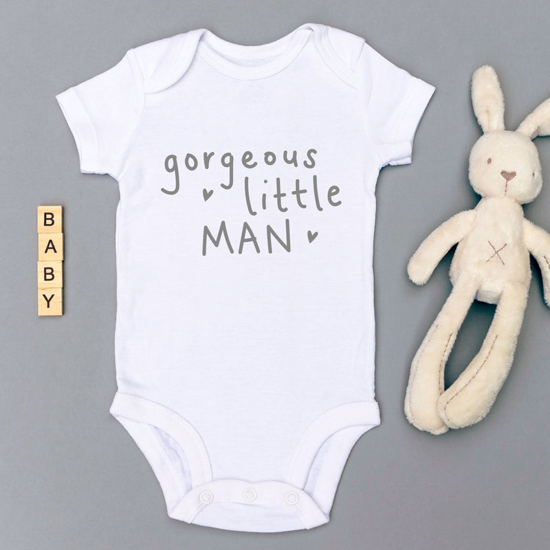 Little Man Babygrow - White