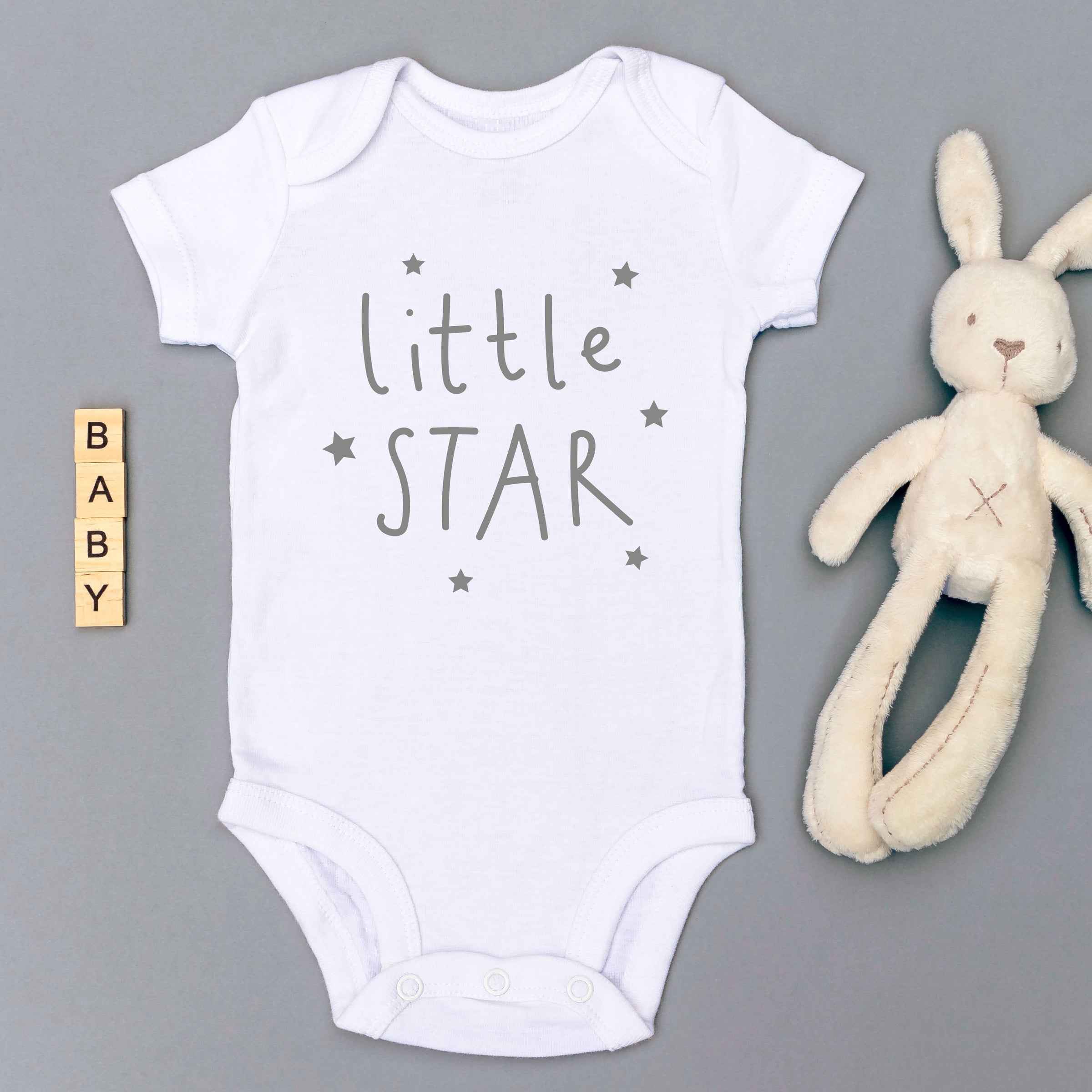 Little Star Babygrow - White