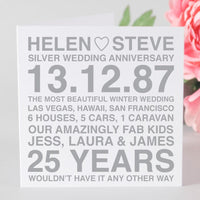 Personalised Anniversary Card